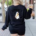 Spooky Toddler Teacher Halloween School Women's Sweatshirt Back Print Black Spooky Toddler Teacher Halloween School Women's Sweatshirt Back Print Black