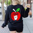 I Stand With Teachers Tshirt Women's Sweatshirt Back Print Black