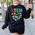 STEM Science Technology Engineering Math Teacher Women's Sweatshirt Back Print Black