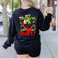 My Students Stole My Heart Teacher Holiday Merry Christmas Women's Sweatshirt Back Print Black
