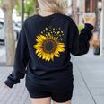 Sunflower Puzzle Pieces Autism Awareness For Mom Teacher For Women Women's Sweatshirt Back Print Black