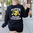 Super 2nd Grade Teacher Hero Women's Sweatshirt Back Print Black Super 2nd Grade Teacher Hero Women's Sweatshirt Back Print Black