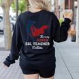 This Is My Super ESL Teacher Costume Lazy Halloween Women's Sweatshirt Back Print Black