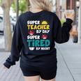 Super Hero Teacher Superheroes Women's Sweatshirt Back Print Black Super Hero Teacher Superheroes Women's Sweatshirt Back Print Black