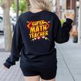 Super Math Teacher Educational Superhero Women's Sweatshirt Back Print Black Super Math Teacher Educational Superhero Women's Sweatshirt Back Print Black