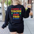 Super Teacher By Day Super Tired By Night Teacher For Men Women Women's Sweatshirt Back Print Black