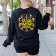 Superhero Teacher I Teach Super Heroes Women's Sweatshirt Back Print Black Superhero Teacher I Teach Super Heroes Women's Sweatshirt Back Print Black