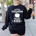 Support Teachers Support Kids Teacher Red For Ed 2019 Women's Sweatshirt Back Print Black Support Teachers Support Kids Teacher Red For Ed 2019 Women's Sweatshirt Back Print Black