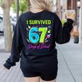 I Survived 67 Days Of School 67 Meme Science Teacher Women's Sweatshirt Back Print Black I Survived 67 Days Of School 67 Meme Science Teacher Women's Sweatshirt Back Print Black