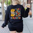 I Teach The Cutest Pumpkins Kindergarten Teacher Halloween Women's Sweatshirt Back Print Black I Teach The Cutest Pumpkins Kindergarten Teacher Halloween Women's Sweatshirt Back Print Black