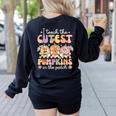 I Teach The Cutest Pumpkins In The Patch Teacher Retro Women's Sweatshirt Back Print Black