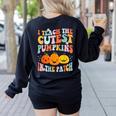 I Teach The Cutest Pumpkins In The Patch Teacher Women's Sweatshirt Back Print Black