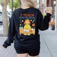I Teach In My Pajamas Crayon Home School Teacher PJs Women's Sweatshirt Back Print Black I Teach In My Pajamas Crayon Home School Teacher PJs Women's Sweatshirt Back Print Black
