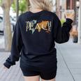 Teach Peace Teacher Teacher Women's Sweatshirt Back Print Black Teach Peace Teacher Teacher Women's Sweatshirt Back Print Black