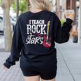 I Teach Rock Stars Music Teacher Guitar Player Women's Sweatshirt Back Print Black