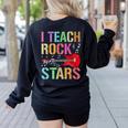I Teach Rockstars Band Vibes Teacher Rocks My Music Teaching Women's Sweatshirt Back Print Black I Teach Rockstars Band Vibes Teacher Rocks My Music Teaching Women's Sweatshirt Back Print Black