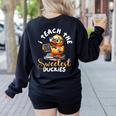 I Teach The Sweetest Duckies Teacher Rubber Duck Teaching Women's Sweatshirt Back Print Black I Teach The Sweetest Duckies Teacher Rubber Duck Teaching Women's Sweatshirt Back Print Black