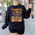 Teach Thanksgiving Teacher Thankful For My 1st Grade Turkeys Women's Sweatshirt Back Print Black Teach Thanksgiving Teacher Thankful For My 1st Grade Turkeys Women's Sweatshirt Back Print Black