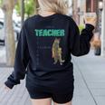 I Am A Teacher Alcoholic Cat Beer Feline Men Women Women's Sweatshirt Back Print Black