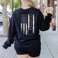 Teacher American Flag Teacher's Day Teaching Women's Sweatshirt Back Print Black Teacher American Flag Teacher's Day Teaching Women's Sweatshirt Back Print Black