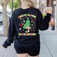 Teacher Christmas Shirts Pajama Matching Rockin' Around The Classroom -Adult Short Sleeve Small Modern Festive Christmas Teacher Xmas Vibes T-Shirt Women's Sweatshirt Back Print Black