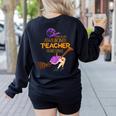 This Is My Teacher Costume Halloween Family Matching Group Women's Sweatshirt Back Print Black