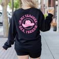 In My Teacher Era Yeehaw Pink Teacher Western Cowgirl Women's Sweatshirt Back Print Black