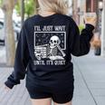 Teacher Halloween Shirt I'Ll Just Wait Until It's Quiet Women's Sweatshirt Back Print Black Teacher Halloween Shirt I'Ll Just Wait Until It's Quiet Women's Sweatshirt Back Print Black