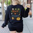 Teacher Inspire Love Women's Sweatshirt Back Print Black Teacher Inspire Love Women's Sweatshirt Back Print Black