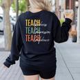 Teacher Kindness Compassion Confidence Teaching Women's Sweatshirt Back Print Black Teacher Kindness Compassion Confidence Teaching Women's Sweatshirt Back Print Black