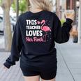 This Teacher Loves Her Flock Teaching Flamingo Girl Women's Sweatshirt Back Print Black