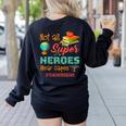 Teacher Not All Superheroes Wear Capes Teacher Squad Women's Sweatshirt Back Print Black Teacher Not All Superheroes Wear Capes Teacher Squad Women's Sweatshirt Back Print Black