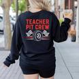 Teacher Pit Crew Race Car Driver Costume Men Women Kids Women's Sweatshirt Back Print Black Teacher Pit Crew Race Car Driver Costume Men Women Kids Women's Sweatshirt Back Print Black