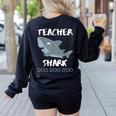 Teacher Shark Shirt Christmas Idea For Him Her Women's Sweatshirt Back Print Black