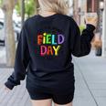 Teacher Student Field Day Let The Games Begin Field Day Women's Sweatshirt Back Print Black Teacher Student Field Day Let The Games Begin Field Day Women's Sweatshirt Back Print Black