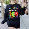 My Teacher Survived 100 Days Of Me 100 Days Of School Women's Sweatshirt Back Print Black
