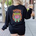 Teacher Teachers Love Brains Halloween Men Women Women's Sweatshirt Back Print Black Teacher Teachers Love Brains Halloween Men Women Women's Sweatshirt Back Print Black