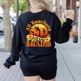 Teacher All Teachers Love Brains Halloween Party Women's Sweatshirt Back Print Black Teacher All Teachers Love Brains Halloween Party Women's Sweatshirt Back Print Black