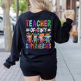 Teacher Of Tiny Superheroes Women's Sweatshirt Back Print Black Teacher Of Tiny Superheroes Women's Sweatshirt Back Print Black