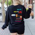 Teacher I Will Read Book On Boat Kids Women Bookworm Women's Sweatshirt Back Print Black
