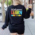 Teacher Y'All Gonna Learn Today First Day Of School Women's Sweatshirt Back Print Black Teacher Y'All Gonna Learn Today First Day Of School Women's Sweatshirt Back Print Black