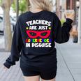Teachers Are Just Superheroes In Disguise School Women's Sweatshirt Back Print Black Teachers Are Just Superheroes In Disguise School Women's Sweatshirt Back Print Black