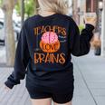 Teachers Love Brains Halloween T-Shirt For Men Women Women's Sweatshirt Back Print Black Teachers Love Brains Halloween T-Shirt For Men Women Women's Sweatshirt Back Print Black