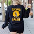 Teachers Love Brains Shirt Men Women Halloween Teacher Women's Sweatshirt Back Print Black Teachers Love Brains Shirt Men Women Halloween Teacher Women's Sweatshirt Back Print Black