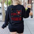 Teachers Oh What Fun It Is To Teach Cute Red Plaid Reindeer Women's Sweatshirt Back Print Black Teachers Oh What Fun It Is To Teach Cute Red Plaid Reindeer Women's Sweatshirt Back Print Black