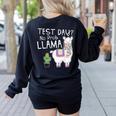Teachers Testing Day Test Day No Prob Llama Teacher Women's Sweatshirt Back Print Black Teachers Testing Day Test Day No Prob Llama Teacher Women's Sweatshirt Back Print Black