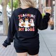 Teaching My Boos Cute Spooky Ghost Teacher Halloween Women Women's Sweatshirt Back Print Black Teaching My Boos Cute Spooky Ghost Teacher Halloween Women Women's Sweatshirt Back Print Black