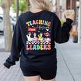 Teaching Future Leaders Groovy Teacher Back To School Women's Sweatshirt Back Print Black Teaching Future Leaders Groovy Teacher Back To School Women's Sweatshirt Back Print Black