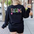 Teaching Is My Jam For Women Teacher Cute Teachers Outfit Women's Sweatshirt Back Print Black Teaching Is My Jam For Women Teacher Cute Teachers Outfit Women's Sweatshirt Back Print Black
