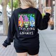 Teaching My Little Gnomies With Gnome For Teacher Women Women's Sweatshirt Back Print Black Teaching My Little Gnomies With Gnome For Teacher Women Women's Sweatshirt Back Print Black
